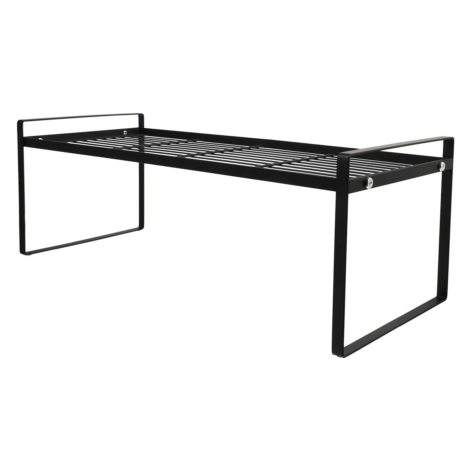 

Kitchen Seasoning Storage Rack 1Pcs Black Multifunctional Tiered Drain Shelf Sturdy Double Guardrail Design Large