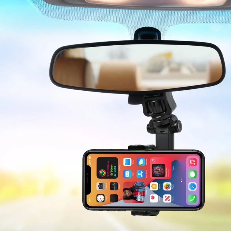 Retractable Navigation Rear View Phone Mount Stand for Video Watching Recording Dropship