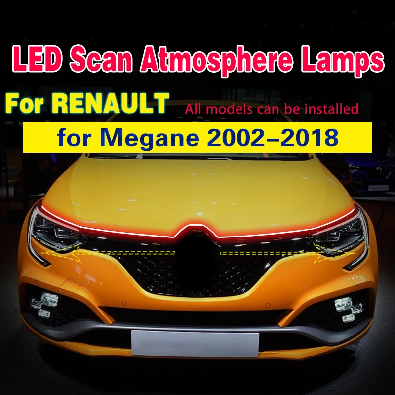 Car Front Fog Light LED DRL With Start Scan Daytime Running Light For Renault Megane 2002-2018 Auto Decorative Atmosphere Lamps