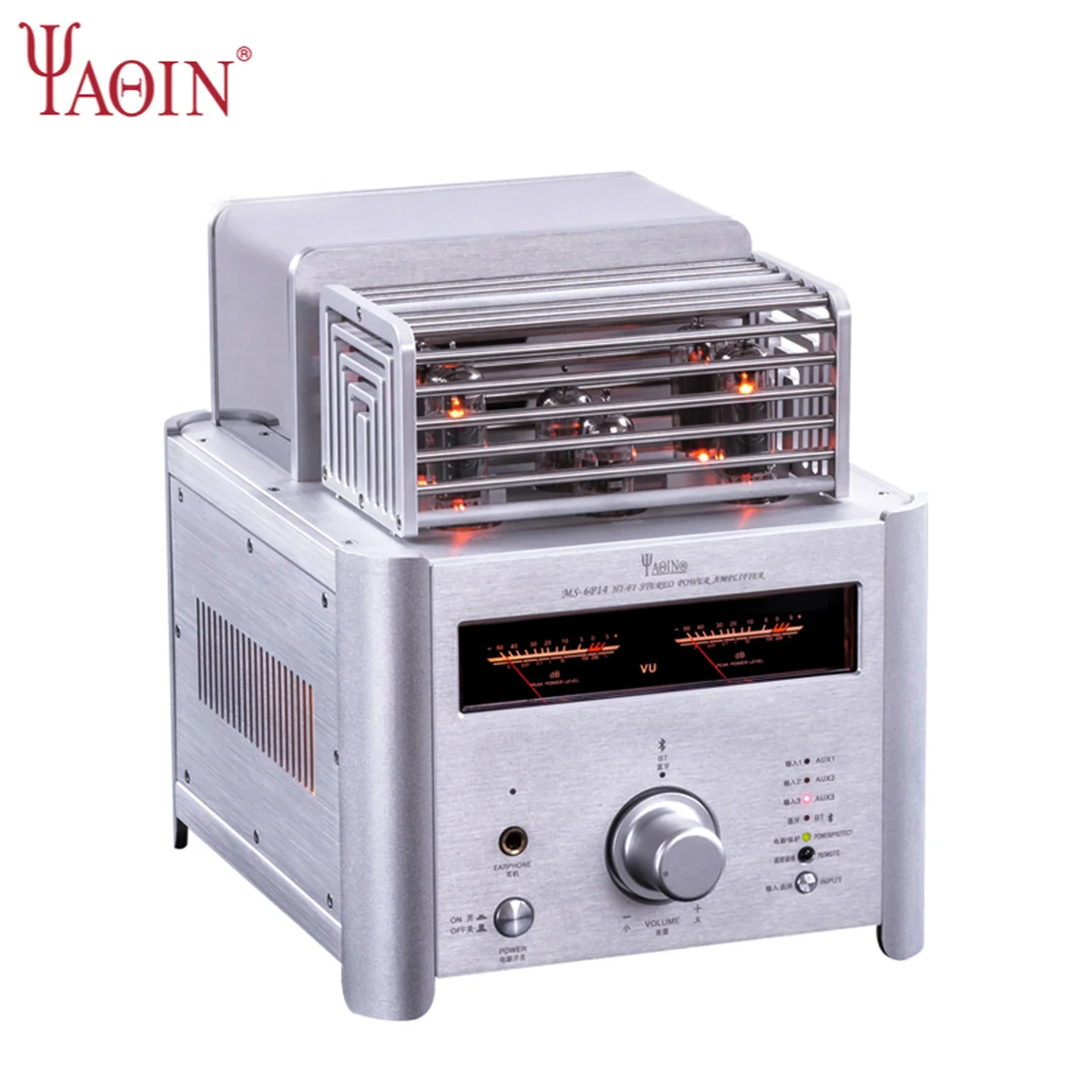 

YAQIN MS-6P14 Imported EL84 Vacuum Tube Bluetooth Amplifier 11W*2 Fever HiFi High Power Desktop Speaker Factory Direct Sales