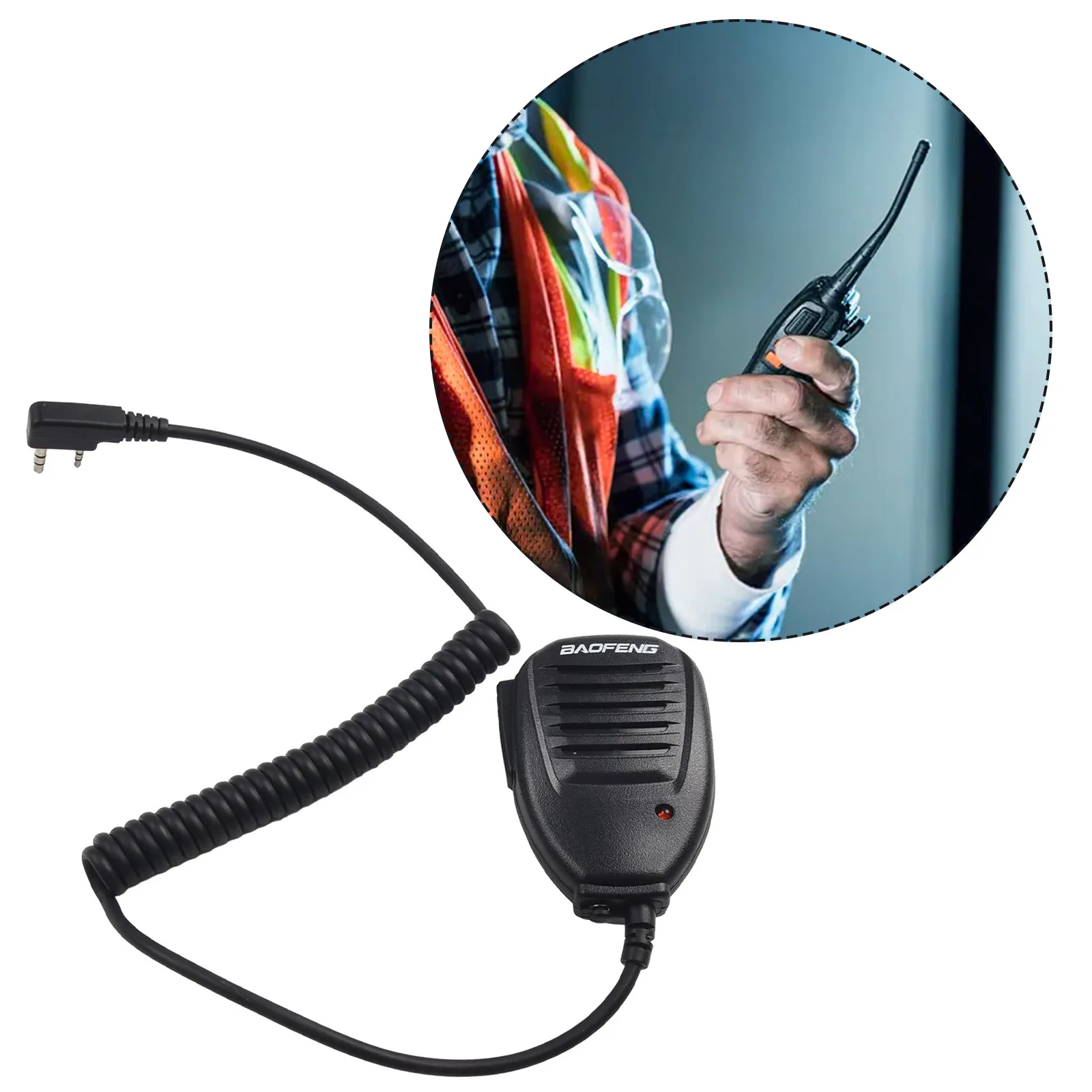 1 Pcs Speaker Hand Microphone BF-888S UV5R Walkie Talkie Handheld Rugged Black For Conference Speech Host Broadcast