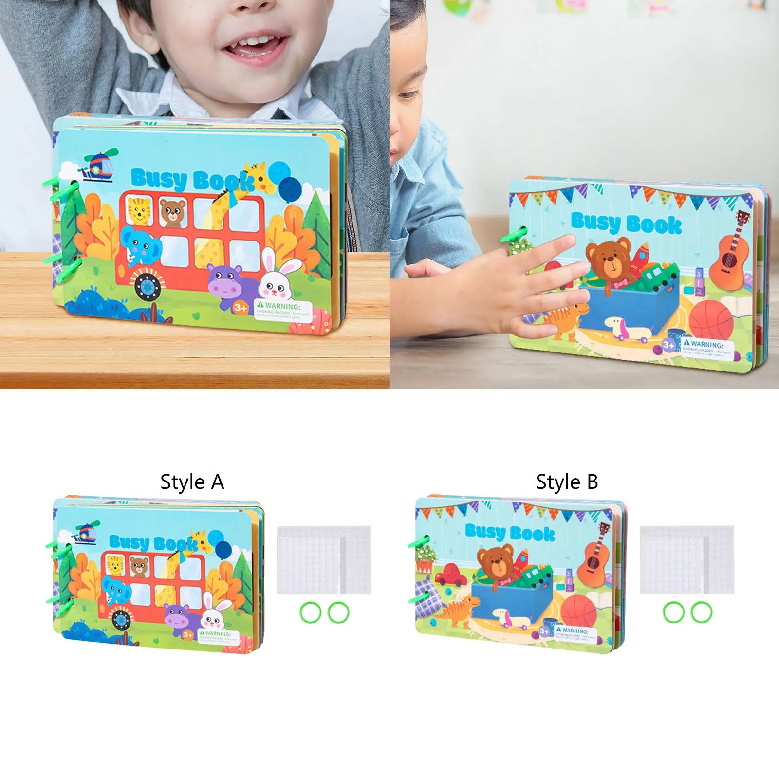 Reusable Sticker Books Montessori Toy Preschool Learning Activities Boys Girls