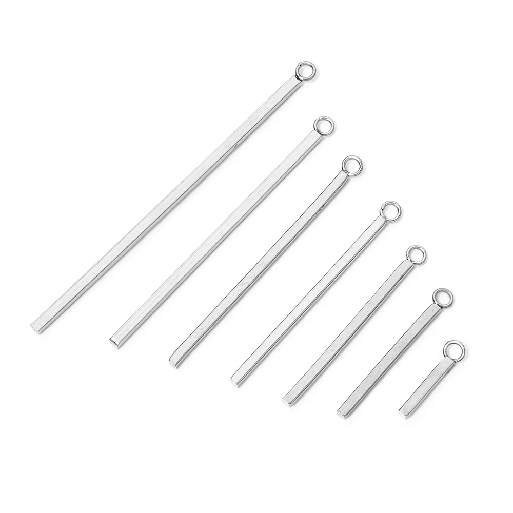 20pcs/lot Stainles Steel Earring Pendant Square Bar Straight Style Earring  Pendants For DIY Jewelry Making Accessories Handmade