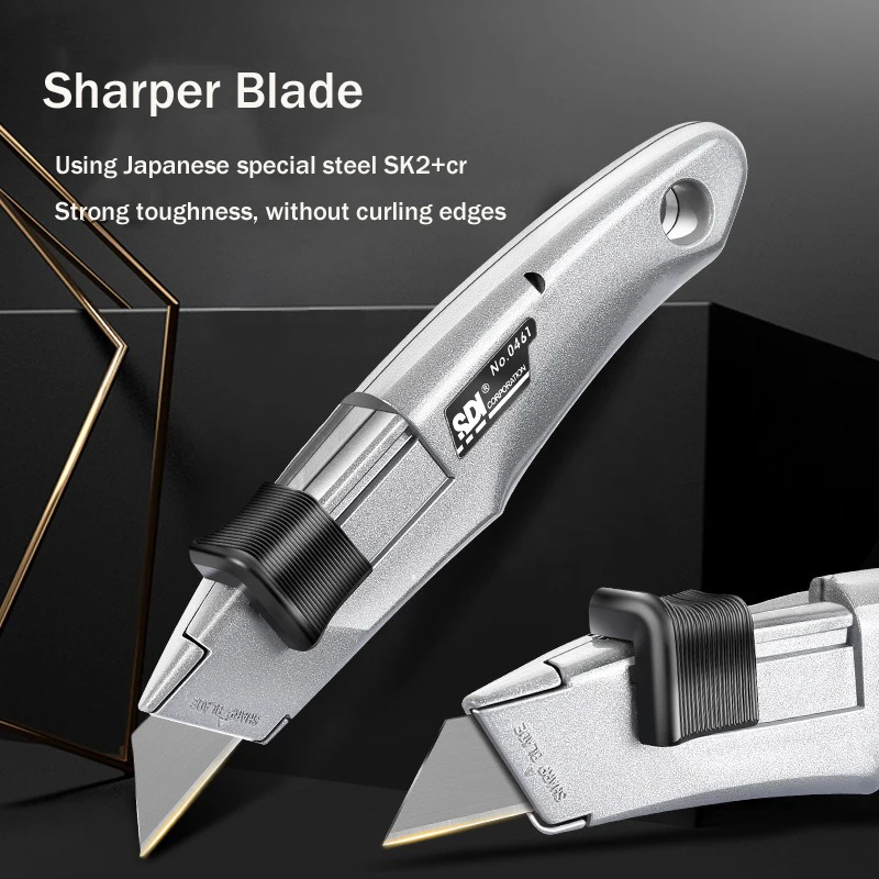 SDI Heavy Duty Cutting Knife Zinc Alloy Metal Art Knife Premium Professional Carpet Cutting Knife For Leather Wallpaper Fabric