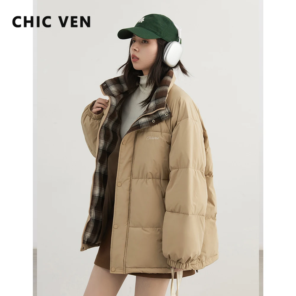 

ШИКАРНЫЕ VEN, новые женские парки, свободные повседневные теплые парки с длинными рукавами и вышивкой букв, верхняя одежда для девочек, плотное пальто, осень-зима 2025