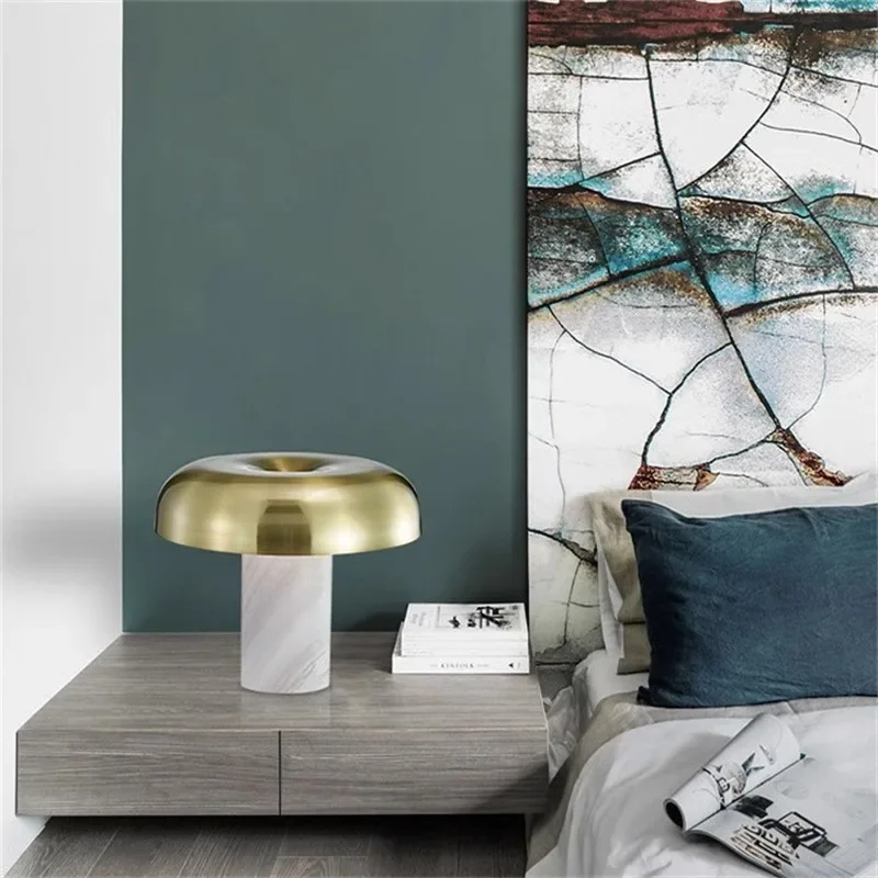 Marmur nordycki, marmurowa lampa stołowa do sypialni, lampka nocna do salonu, gabinetu, postmodernistyczna, kreatywna, designerska lampa do salonu