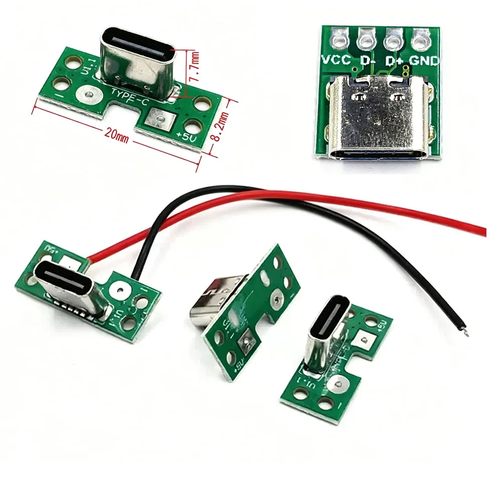 USB 3.1 Type C Connector 6 Pin Test PCB Board Adapter 6P Connector Socket For Data Line Wire Cable Transfer