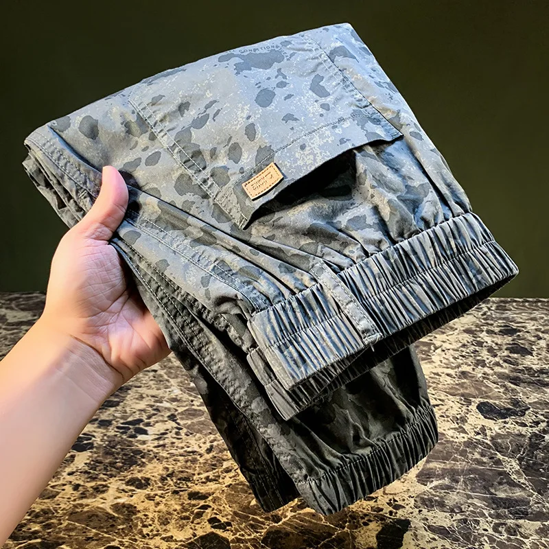 

2025 Summer New Camouflage Casual Pants for Men, Elastic Leg binding Trendy Casual Versatile Sports Pants