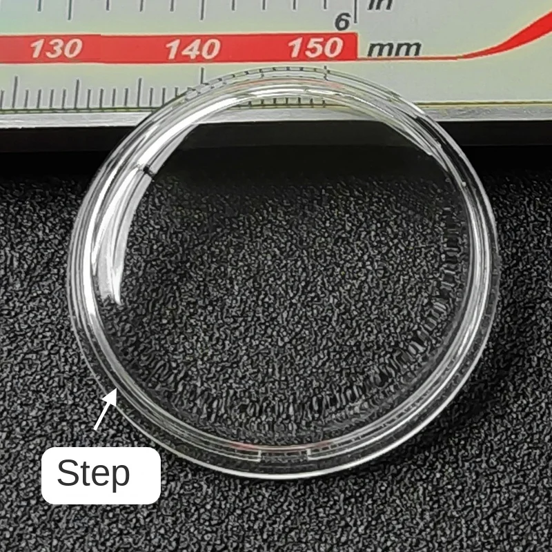 ل سواتش الزجاج الاكريليك البلاستيك مرآة قطر 19.6 مللي متر 29.2 مللي متر 34.6 مللي متر 37.9 مللي متر 41.5 مللي متر ساعة قبعة عضوية/غطاء قدر أجزاء زجاجية
