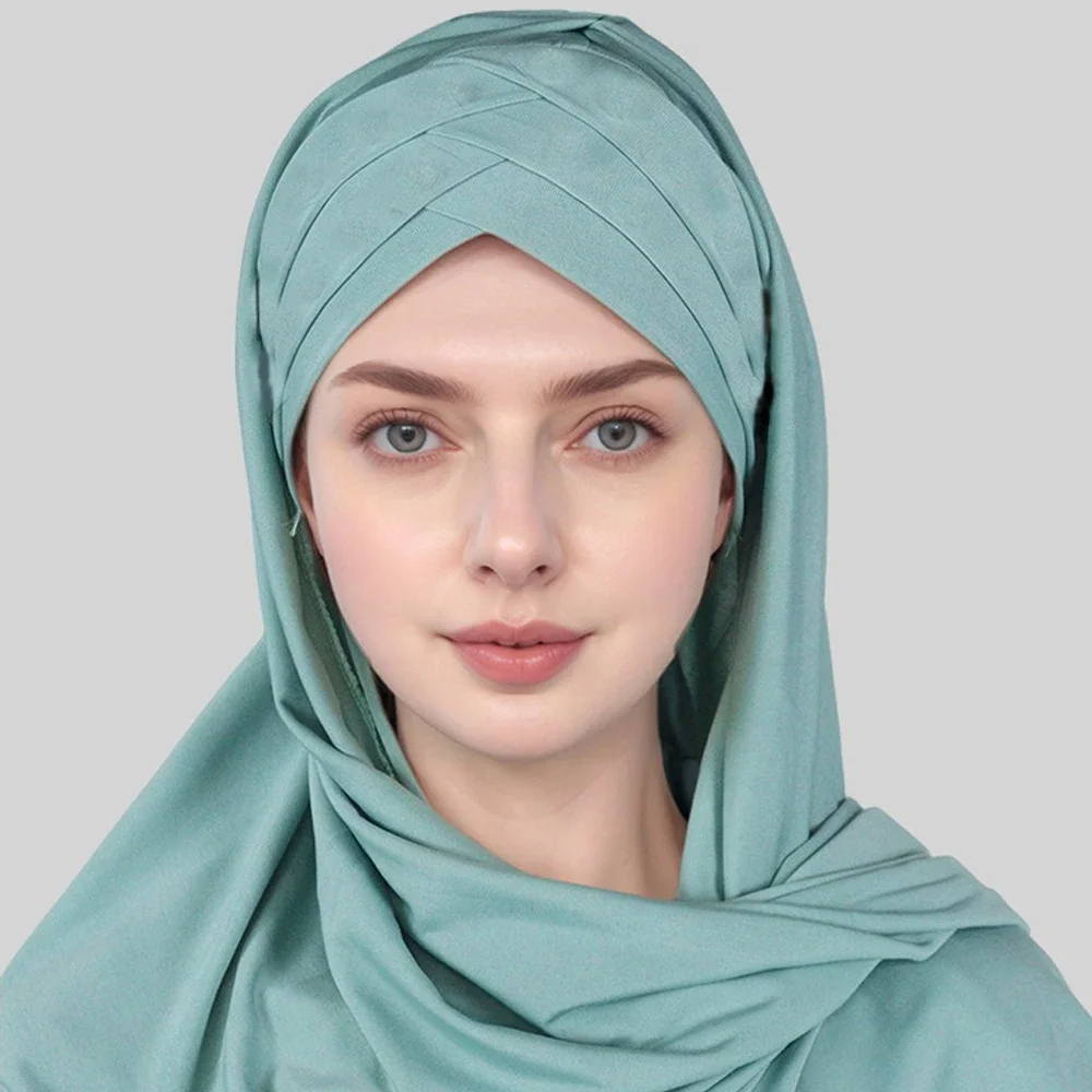

Instant Hijab Jersey Hijabs for Woman Cross Forehead Turban Muslim Scarf Headscarf Shawl Wrap Bandanas Headband Turbante Mujer