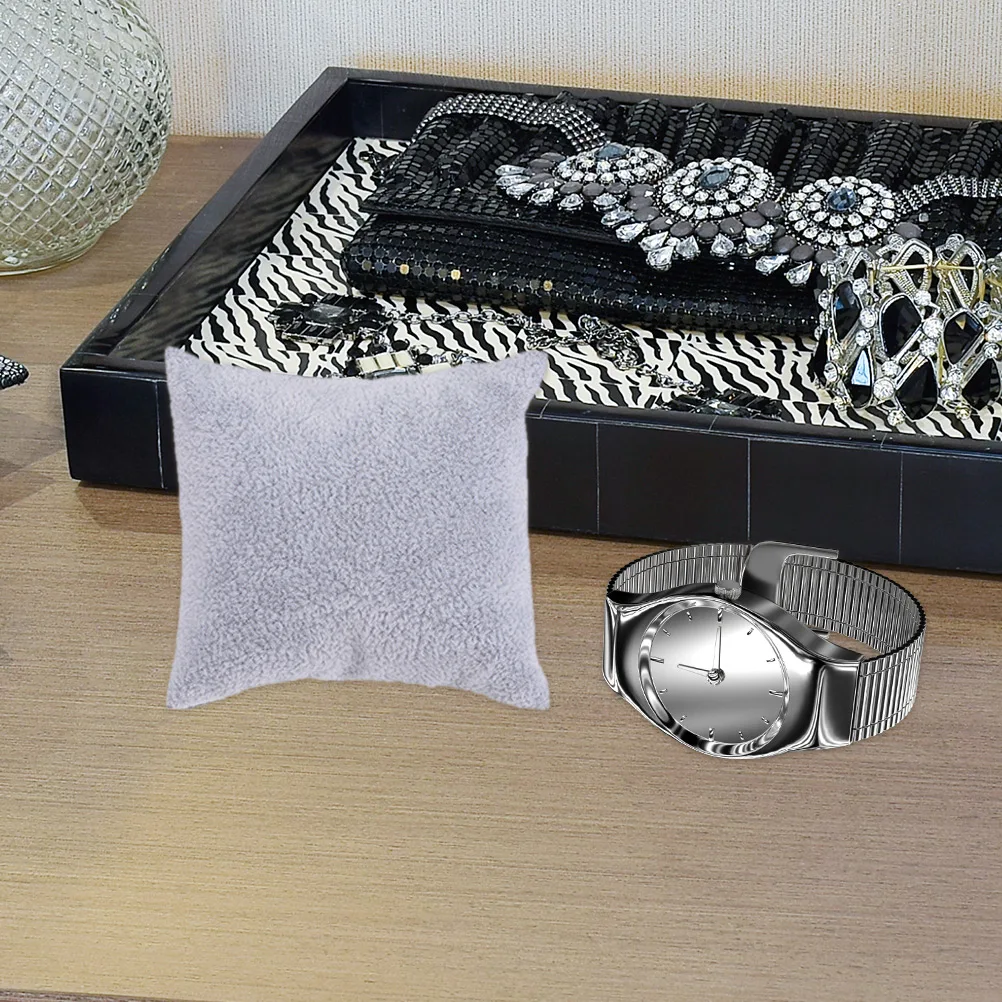 

14 Pcs Jewelry Display Pillows Bracelet Cushions Watch Holder Ice Grey Velvet Anti Scratch Protect Accessories Supply