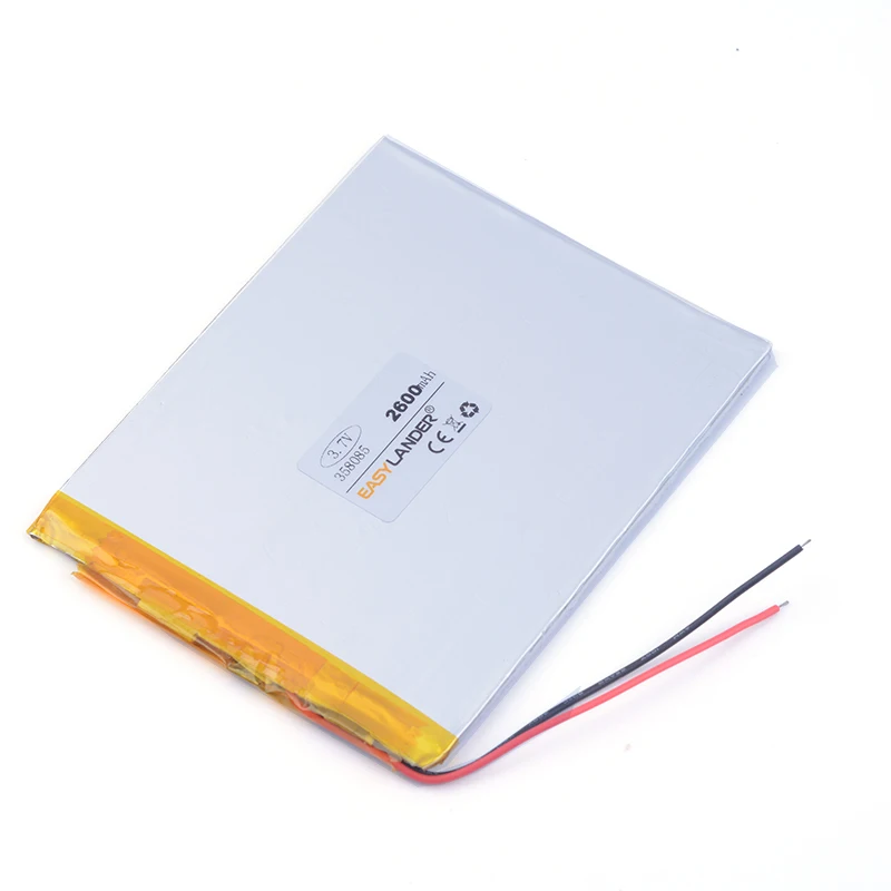 358085   Batería recargable de polímero de litio Li-ion de 3,7 V 2600 mAh