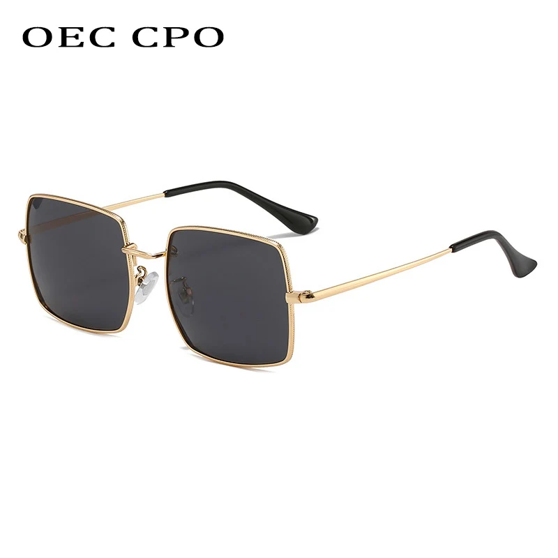 

OEC CPO New Fashion Square Sunglasses Men Brand Designer Vintage Metal Sun Glasses For Women Retro Travel UV400 Eyewear Oculos