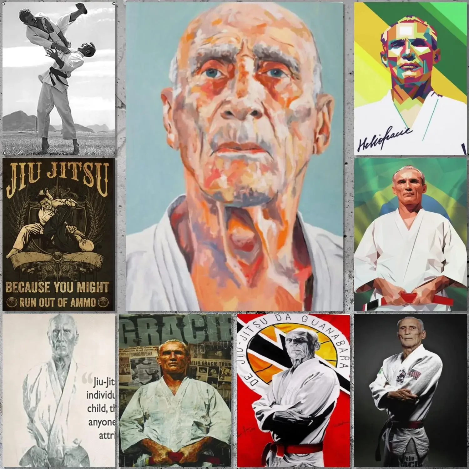 

Helio gracie Боевая фотография холст искусство плакат и Настенная картина печать современная семейная Спальня Декор плакаты