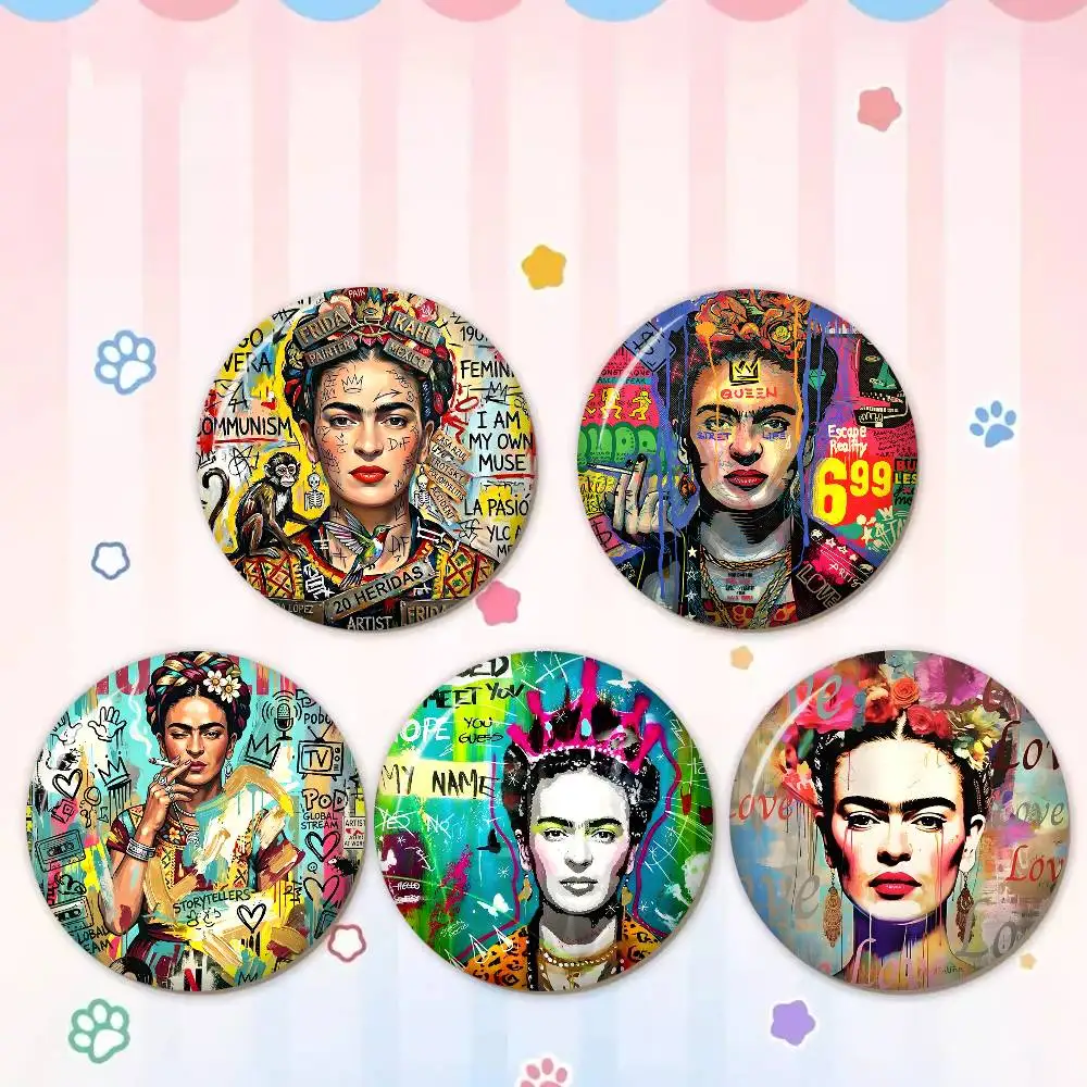 F-Frida K-Kahloes Art Creative Tinplate Soft Button Pins Animal Icon Brooch Lapel Backpack Badge Accessories Pin