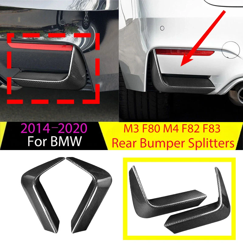 

For BMW M3 F80 M4 F82 F83 2014-2020 Rear Bumper Side Splitters Flaps Car Rear Bumper Collision Protection Lip Diffuser Body Kit