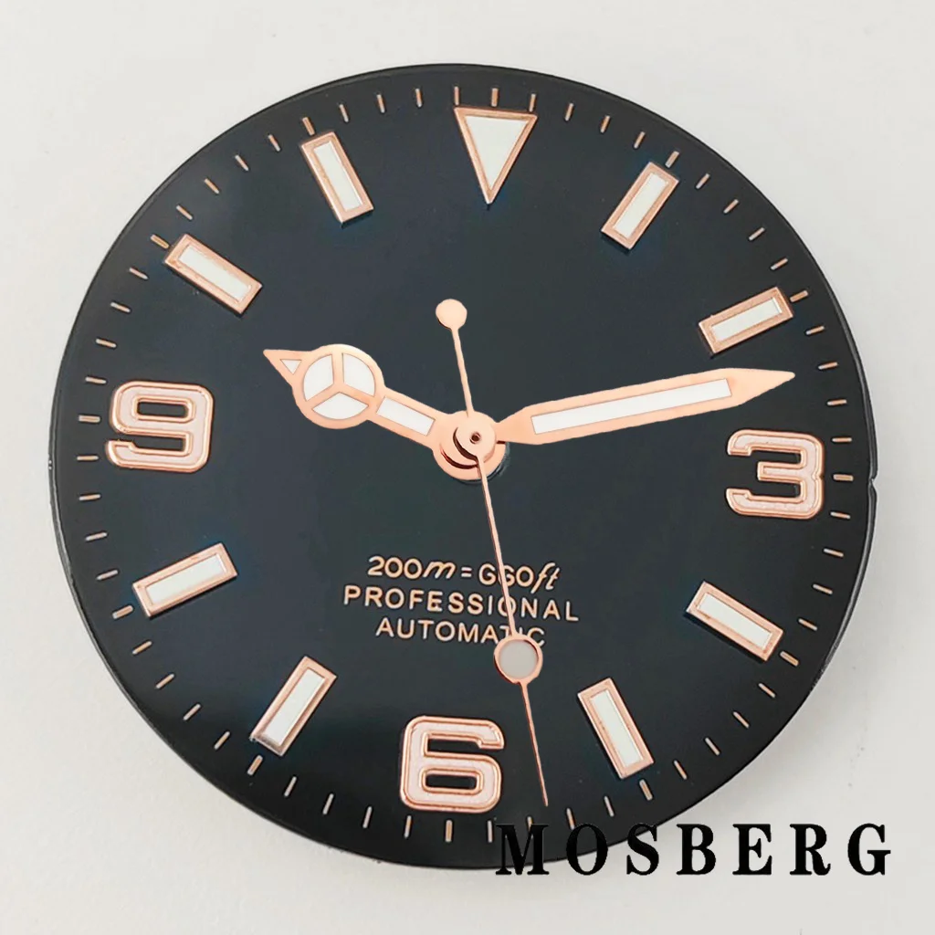 29 مللي متر NH35 NH36 ساعة الطلب مع الأيدي العقيمة مضيئة أسود أبيض أزرق الساعات وجوه جزء الحركة التلقائية