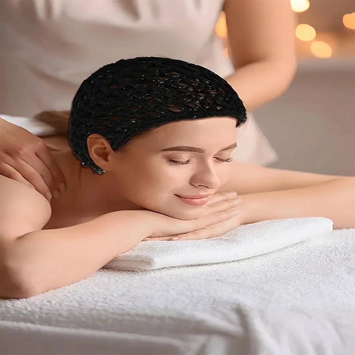 2/6 قطع قبعة شبكية شعر كروشيه مريحة مصنوعة يدويًا، قبعة مضفرة، قبعة نوم شبكية قابلة للتنفس، شبكة شعر مرنة للجنسين #3