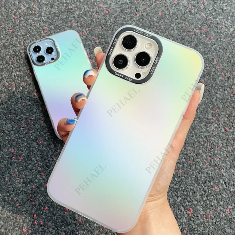 Laser Phone Case for Huawei Honor p30 mate30 P40 NOVA 9SE Luxury Gradient Glitter Chameleon Shockproof Soft IMD Phone Case Cover