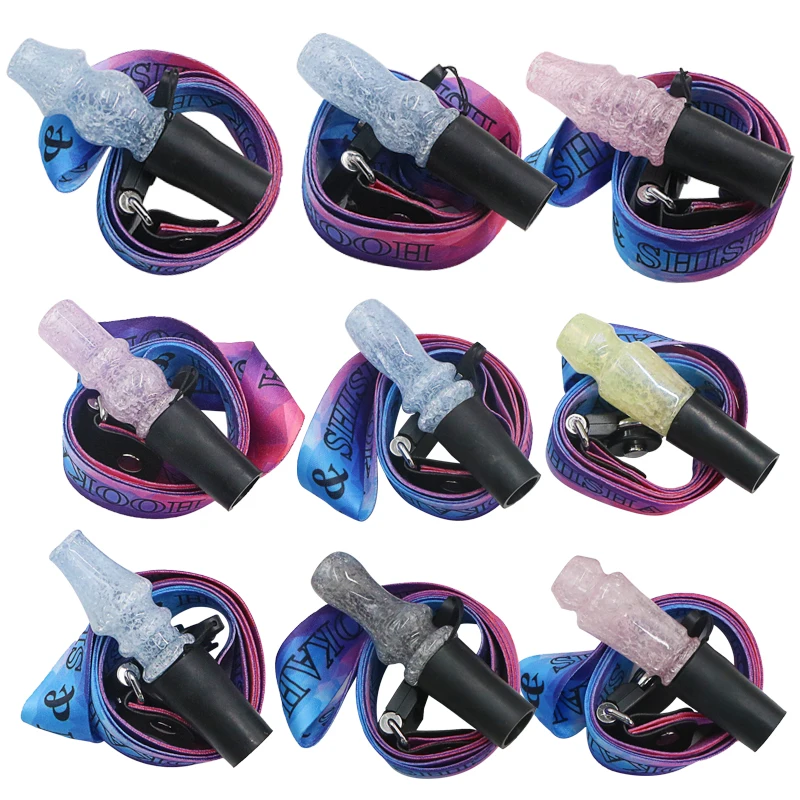

Hookah Pipe Mouthpieces with Hang Rope Strap Shisha Mouth Tips Silicon Resin Chicha Narguile Water Pipe Mouthpieces