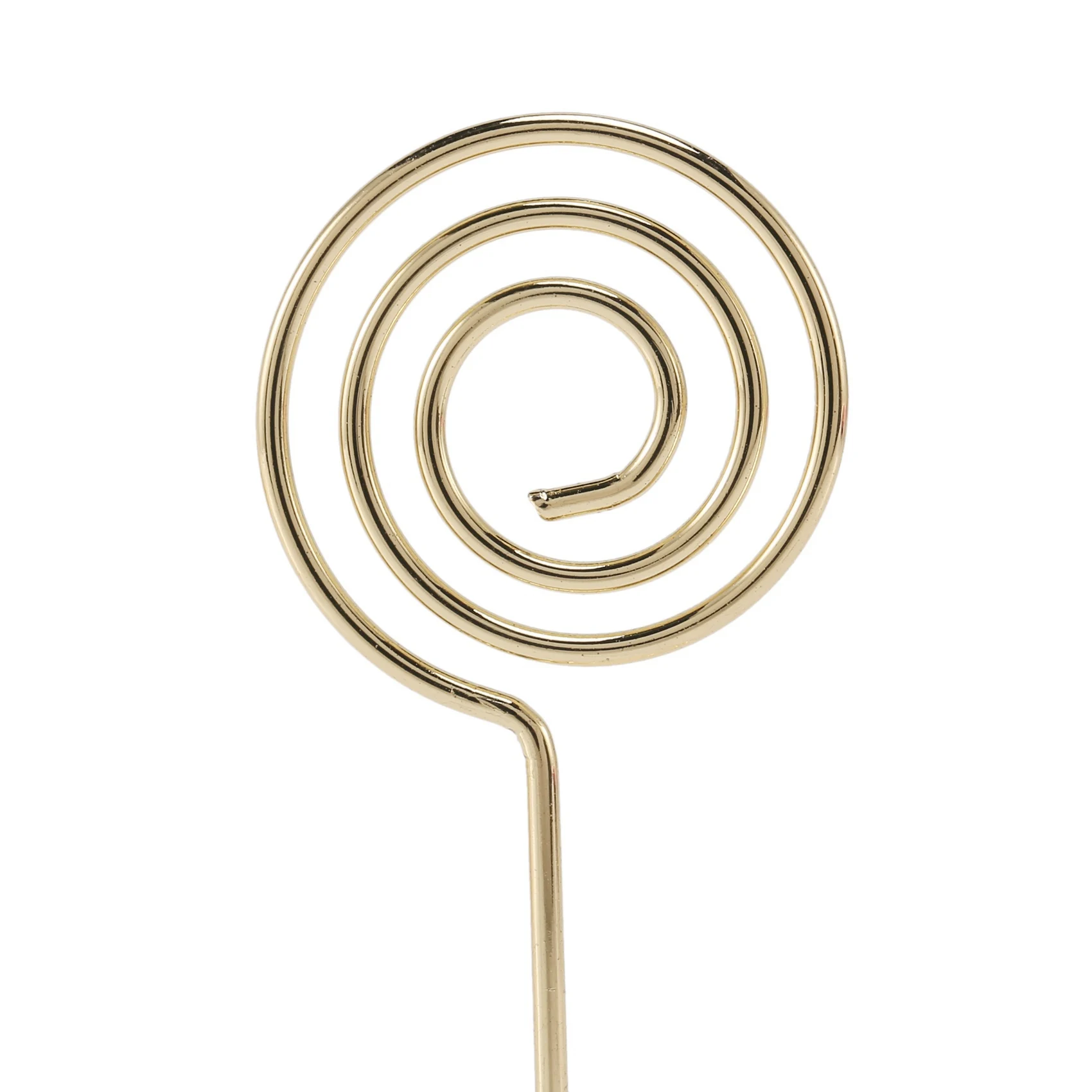 A13E-36 Pack Table Number Card Holders Photo Holder Stands Place Paper Menu Clips, Circle Shape (Gold)