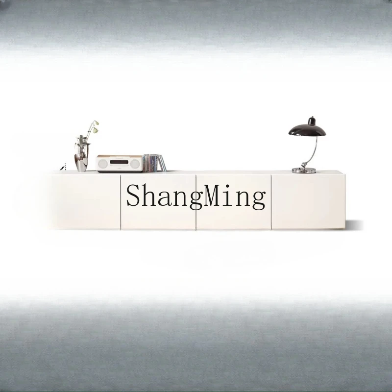 

FG solid wood TV cabinet cream wind white floor locker small apartment living room simple floor cabinet