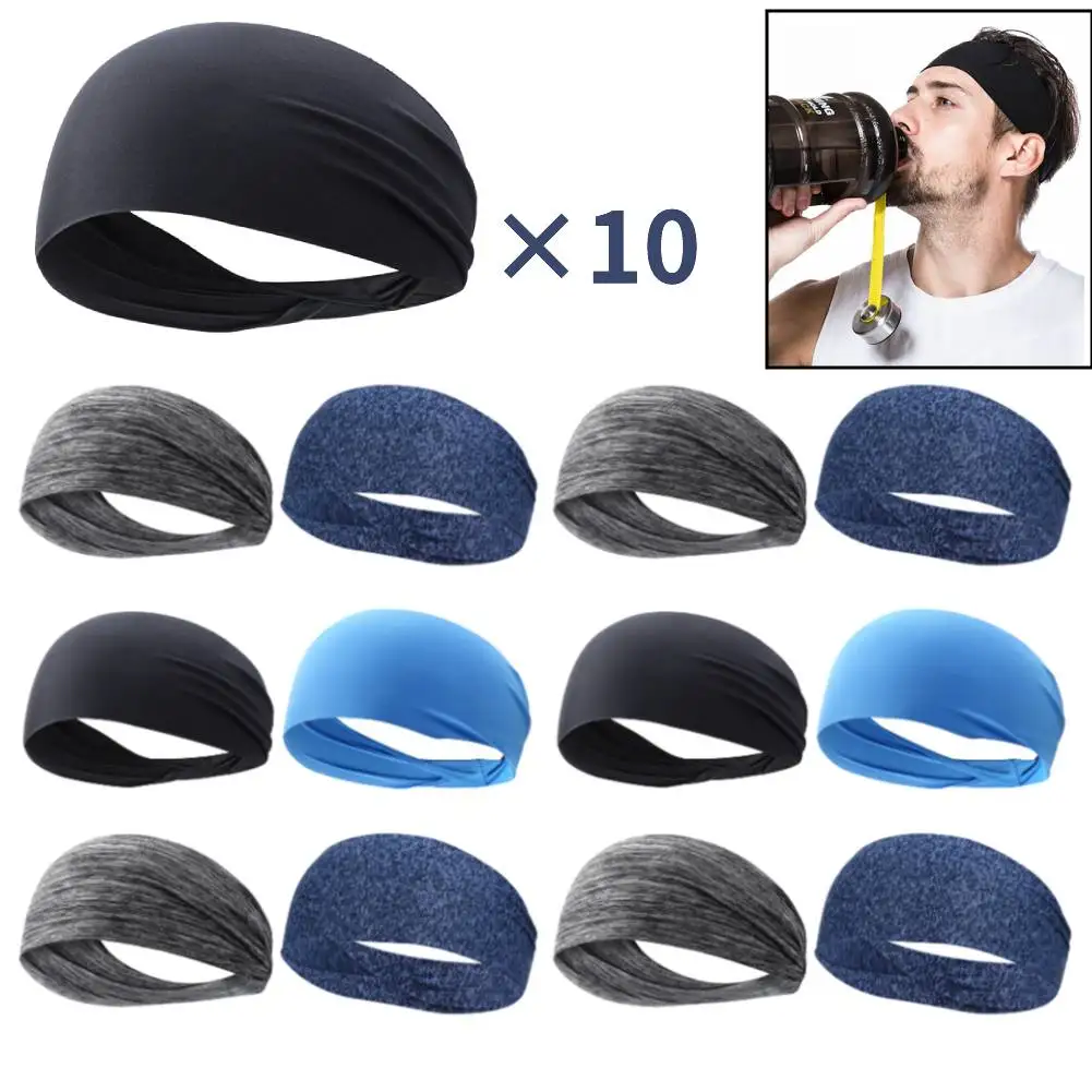 1-10Pcs Ultra-Thin Sports Sweatband Breathable Sweat Absorbent Headband Elastic Sweat Hair Band Soft Outdoor Sport Yoga Headband