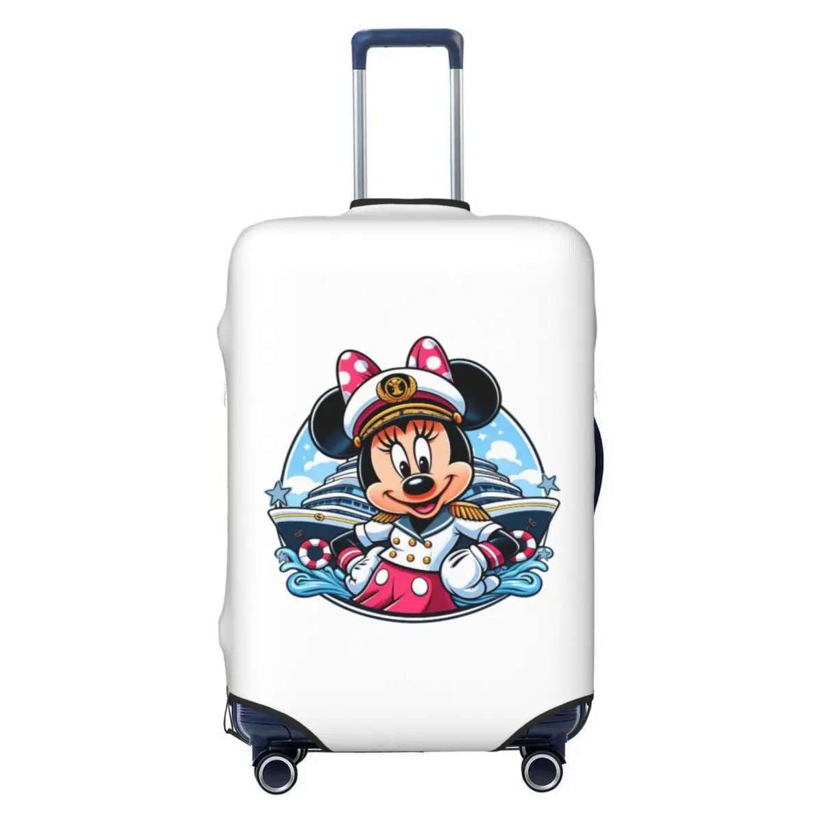 Protector personalizado de la cubierta del equipaje del barco de Mickey Mouse cubierta protectora divertida de la maleta de viaje para 18-32 pulgadas