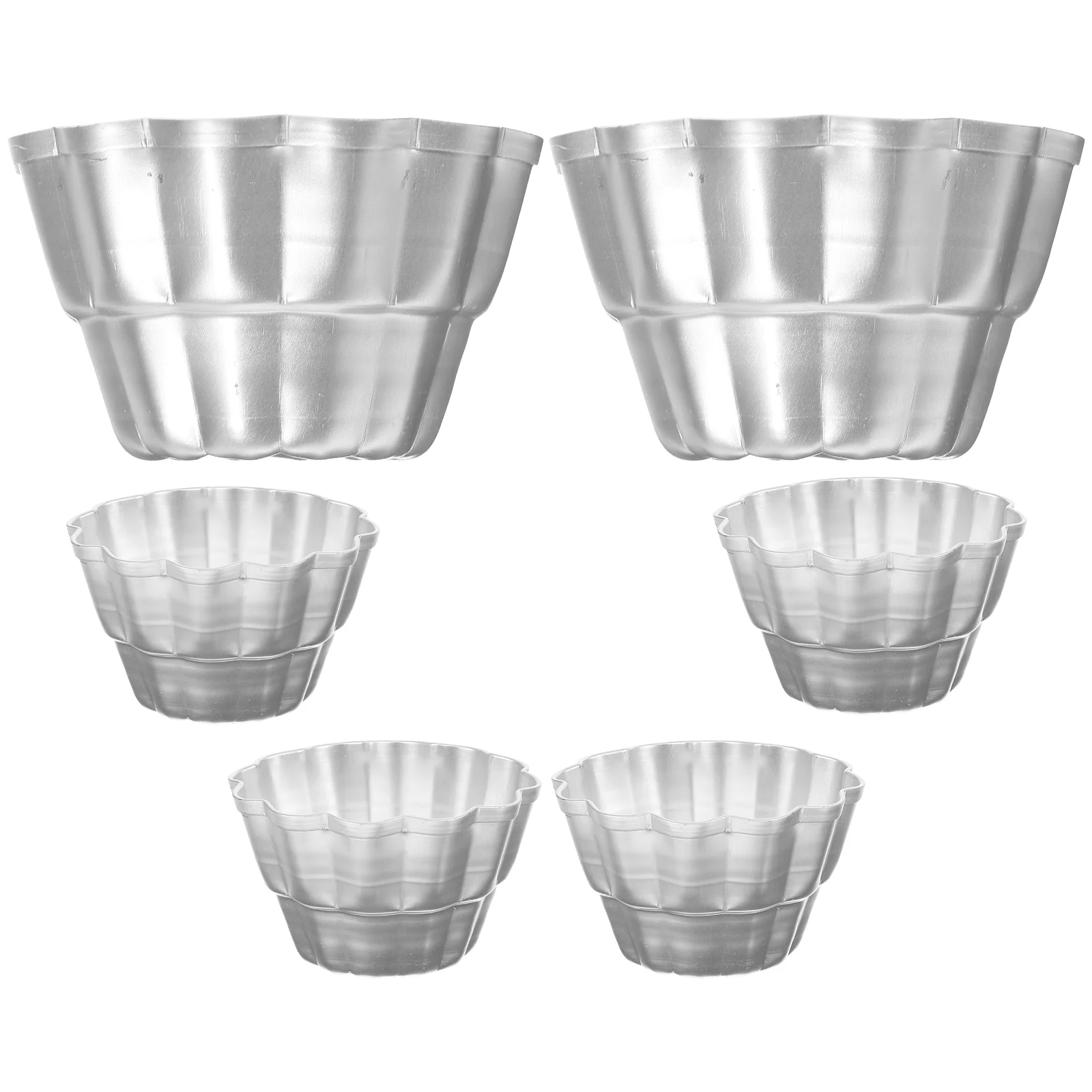 

6 Pcs Aluminum Foil Cake Mold Mini Pans Paper Cup Pudding Air Fryer Taco Shell Cookie Stencils