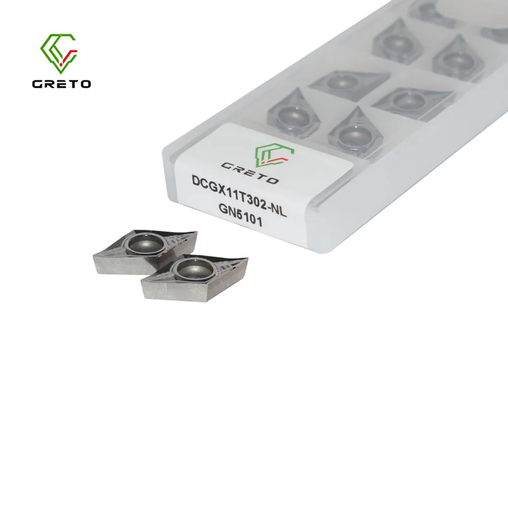 Ferramentas de carboneto cimentado GRETO para pontas Cnc, inserções de torneamento, DCGX11T304-NL, GN5101, DCGX11T304-NL, DCGX11T302-NL, DCGX11T308 NL