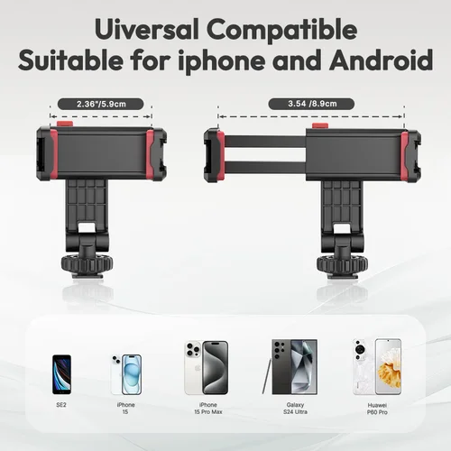 Imagen 2 del producto Soporte para teléfono Ulanzi ST-06S, soporte Vertical para teléfono, soporte para trípode con zapata fría, abrazadera de Clip para teléfono, vídeo Vlog 360 ° Girevole