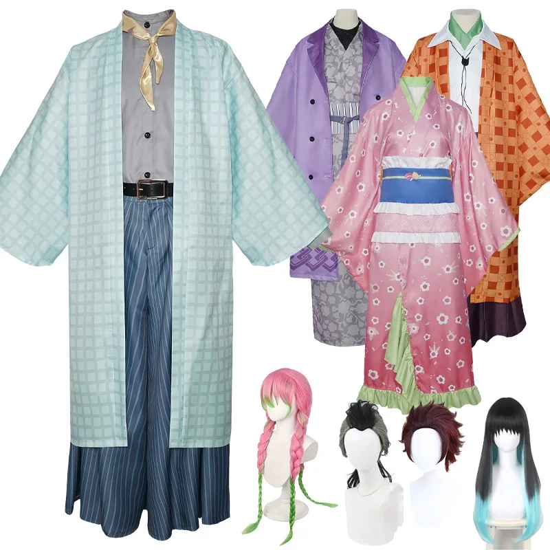 

Kanroji Mitsuri Cosplay Tokitou Muichirou Kamado Tanjiro Shinazugawa Genya Costume Kimono Dress Outfits Wig Halloween Party Suit
