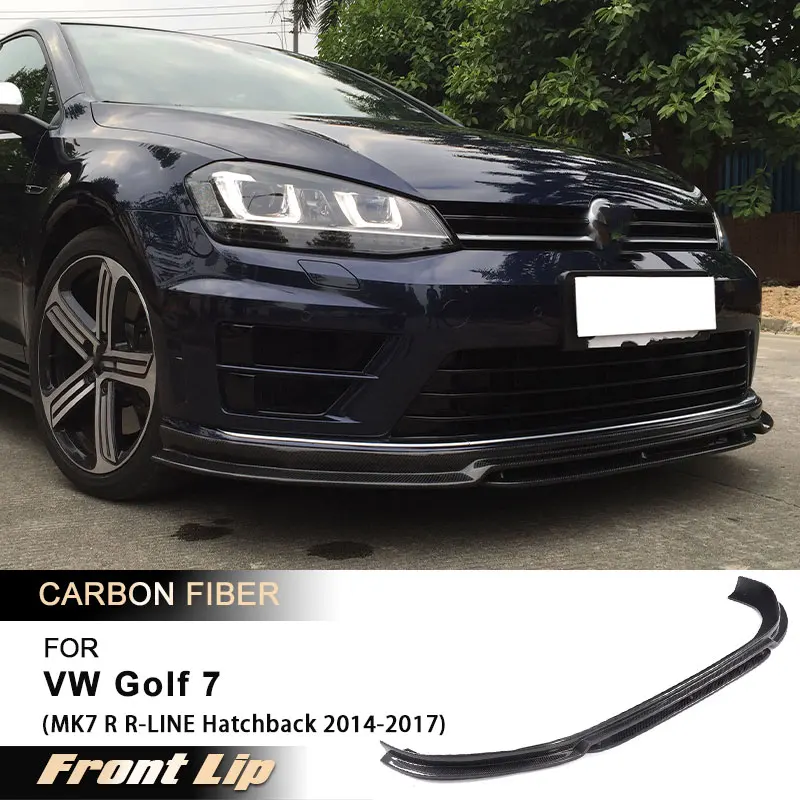

Car Front Bumper Lip Spoiler for VW Golf 7 VII MK7 R R-LINE Hatchback 2014-2017 Front Lip Chin Apron Body Kit Carbon Fiber FRP