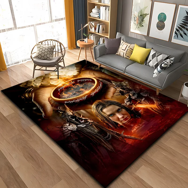 15 Size L-Lord of The Rings Printed Carpet Yoga Mat Room Decor Carpets for Living Room Non -slip Carpet Area Rug Birthday Gift