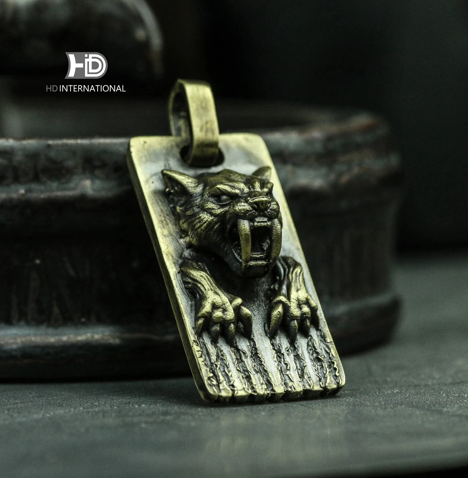 

Tiger head pendant Sabre Tooth Tiger Pendant Smilodon Brass Army Brand Men's Brass 925 silver handmade custom jewelry