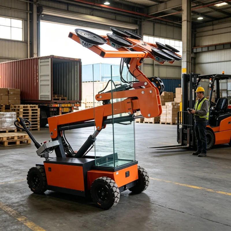 Customizable Lifting Height Electric Vacuum Glass Handler Cart Anti-Slip Suction Disc for Window Door Glass Marble Slab
