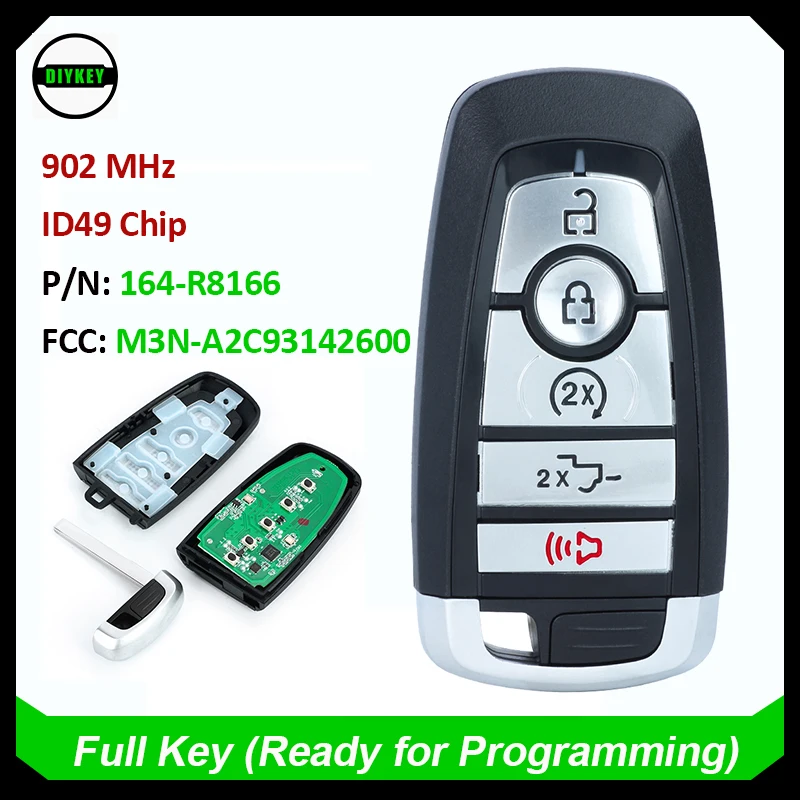 

DIYKEY Keyless 5 Button Smart Remote Key Fob 902MHz For 2017 - 2022 Ford (Pickup Truck) F150 F250 F350 F450 M3N-A2C93142600