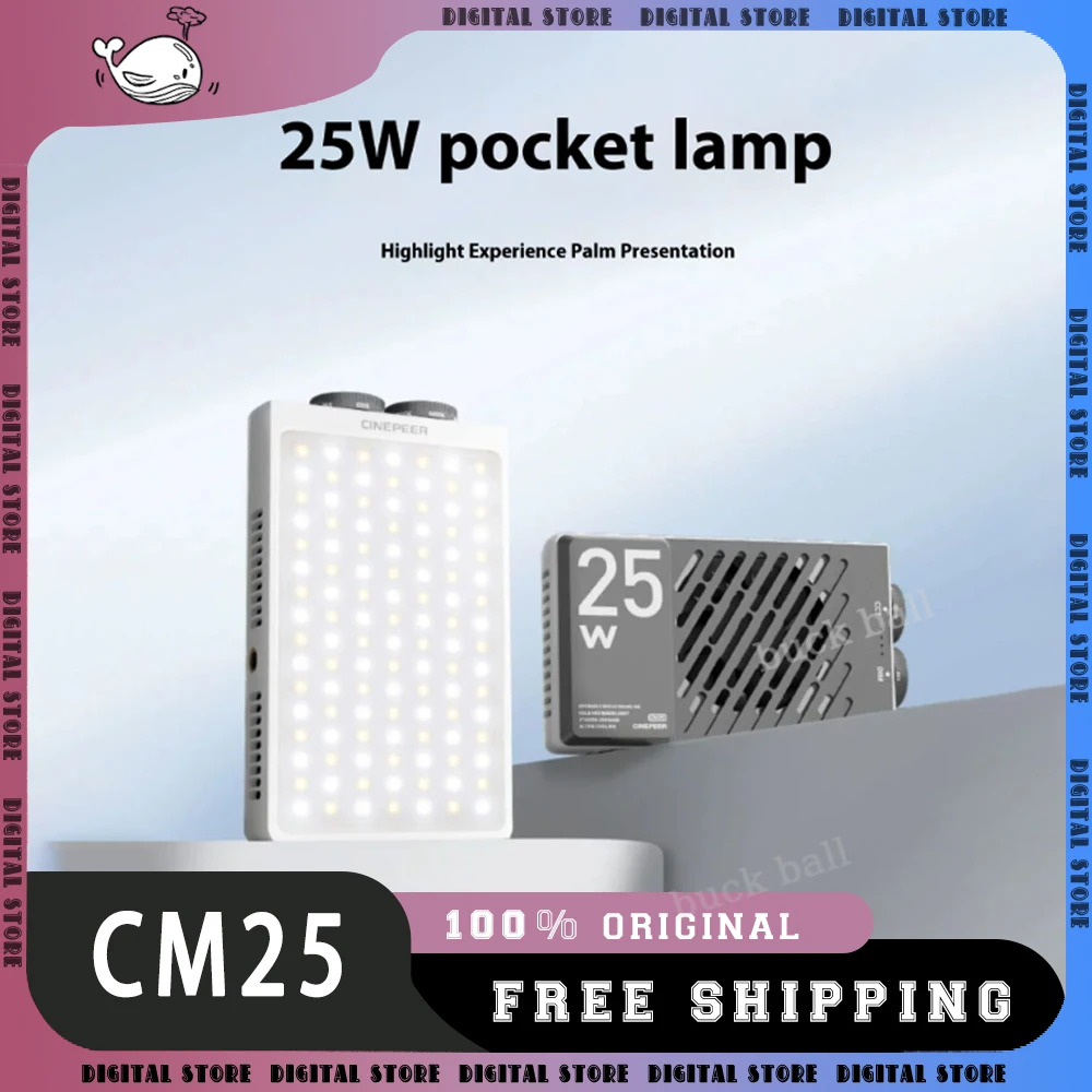 ZHIYUN CM25 25W LED Pocket Photography Video Light Studio Video Fill Light 2700K-6200K for Live Streaming Photography Custom