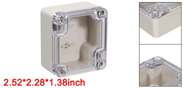 Uxcell 1pcs 64x58x35mm Electronic ABS Plastic DIY Junction Box Enclosure Case with Clear Cover for Button Box Small Terminal