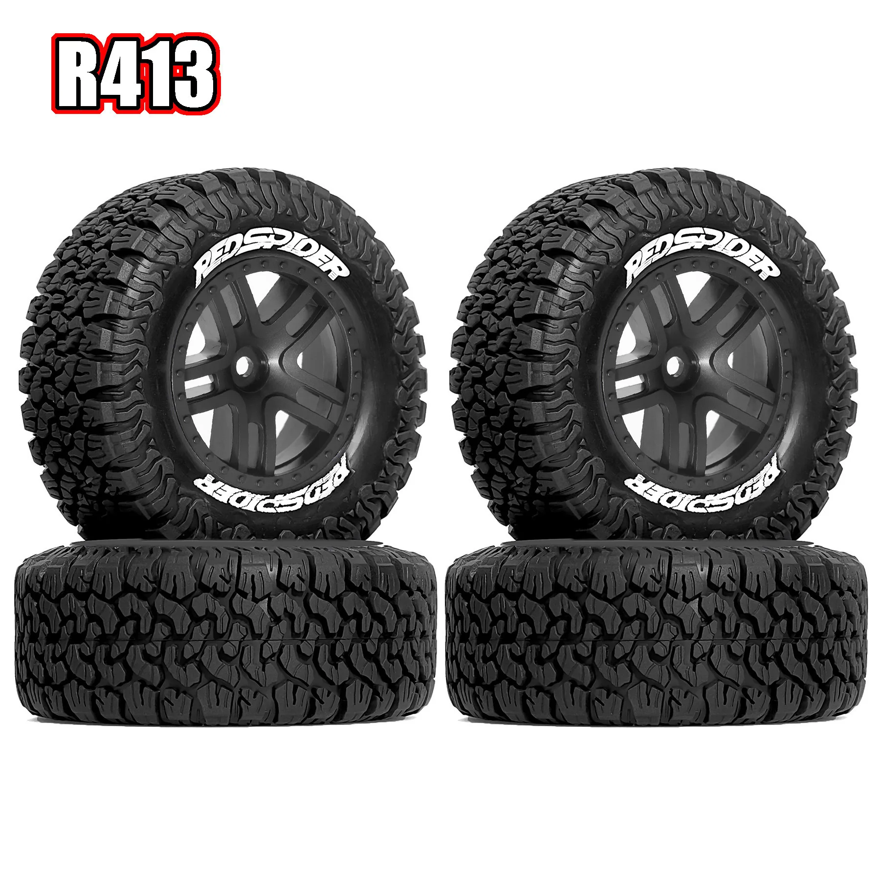 4 Stück Rc Autoreifen 112 mm Reifen 12 mm Radsechskant 1/10 Short Course Truck für 1/10 Baja Slash Small Rey ZD Weses VRX FY Udi Hpi