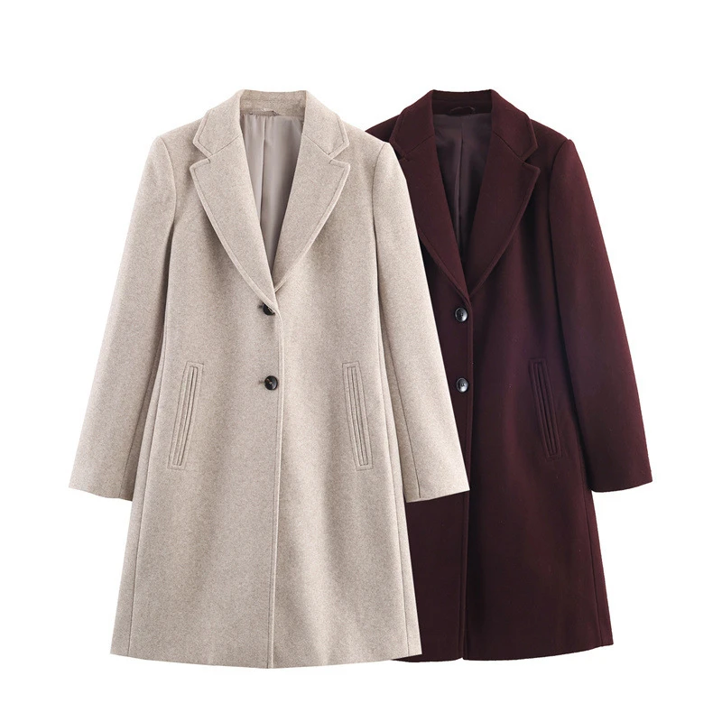 

Winter Women Trench Coat Casual Warm Lapel Collar Thick Long Coat Elegant Lady Full Sleeves Chic Streetwear Outerwear