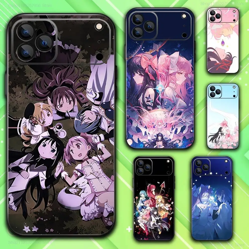 

M-Madokas Anime M-Magica Phone Case For iPhone 17,16,15,14,13,12,11,Plus,E,Air,Pro,Max,Mini Black Cover