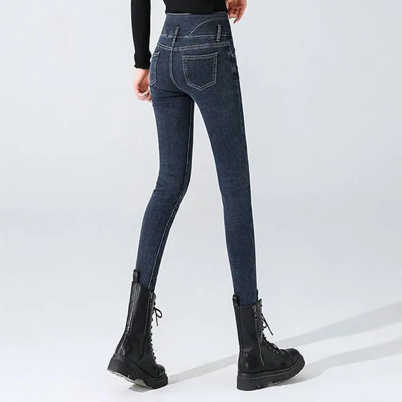 Lift Hips Skinny Pencil Jeans New Casual Denim Stretch Pants Korean Streetwear Slim Kot Pantalones Womens High Waist Vaqeros