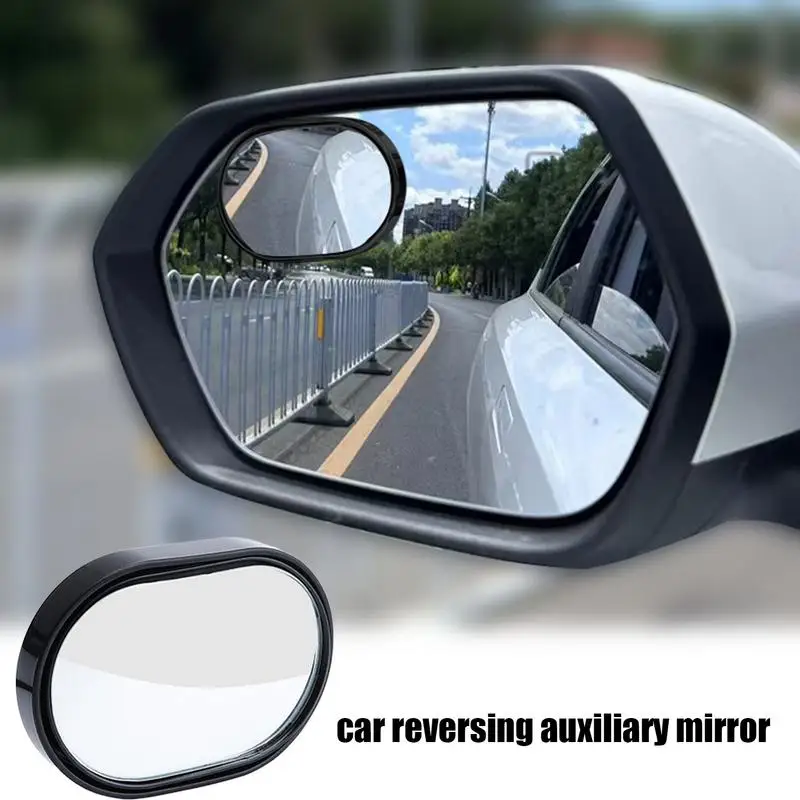 

Blind Rear View Mirror 2pcs Round Blind Mirrors For Reversing Adhesive Mounting Car Mirror Safe Driving Waterproof Side Rear