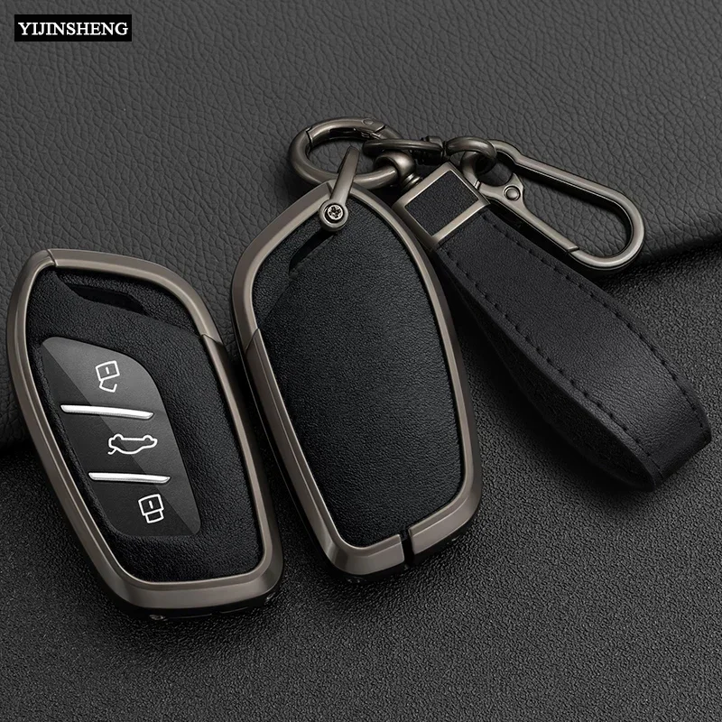 Zinc Alloy + PU Leather Car Key Case Cover for Saic MG ZS EV MG6 MG4 EZS HS EHS 2019 2020 Roewe RX5 I6 I5 RX3 RX8 ERX5 MG5