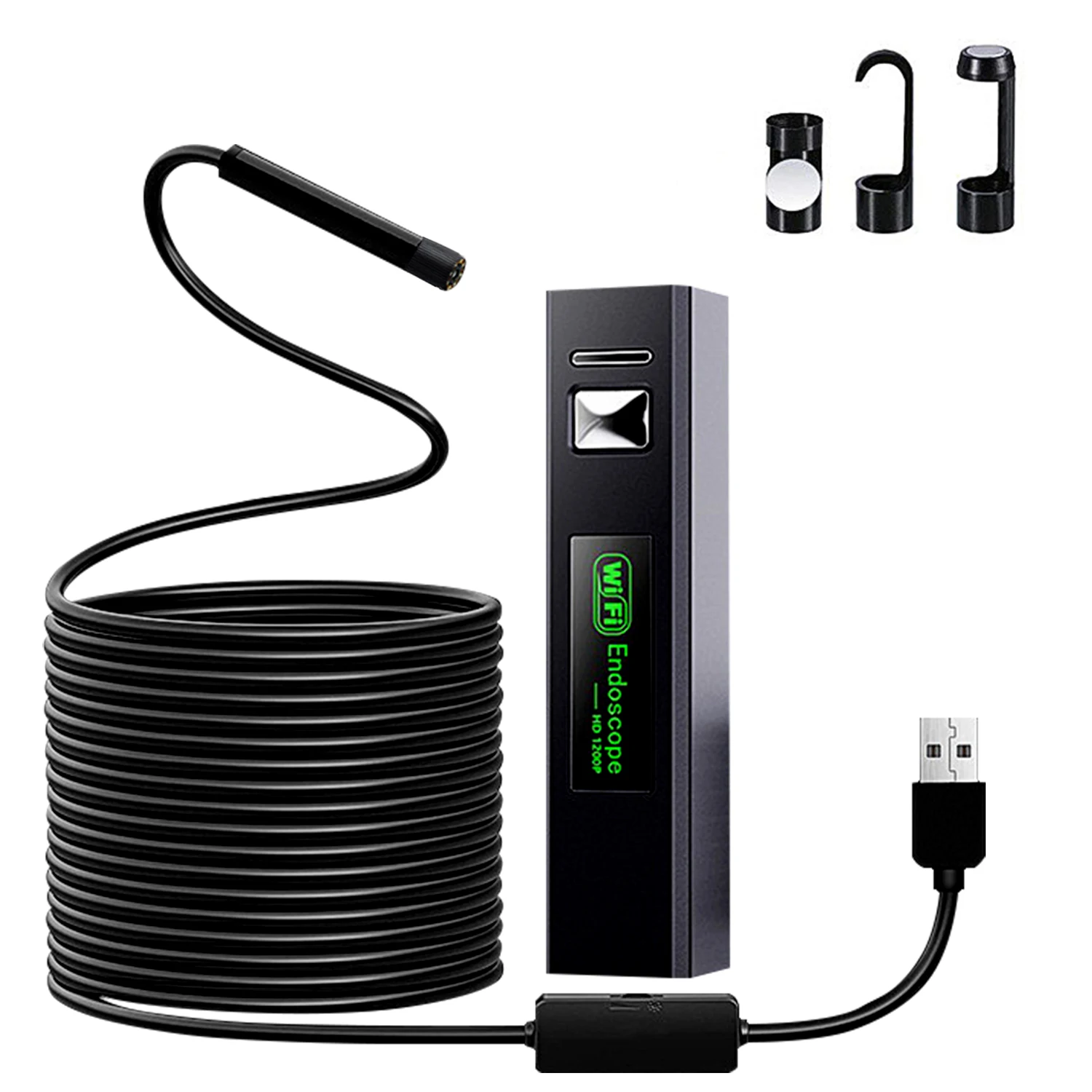 Wireless Endoscope,WiFi Borescope Inspection Camera 1200P HD IP68 Waterproof Snake Camera Compatible for Android iOS Tablet