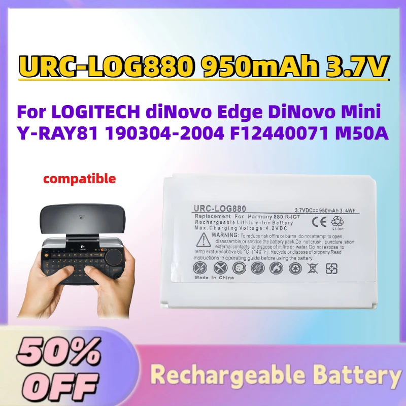

Fast Shipping URC-LOG880 950mAh 3.7V Keyboard Battery for LOGITECH diNovo Edge DiNovo Mini Y-RAY81 190304-2004 F12440071 M50A