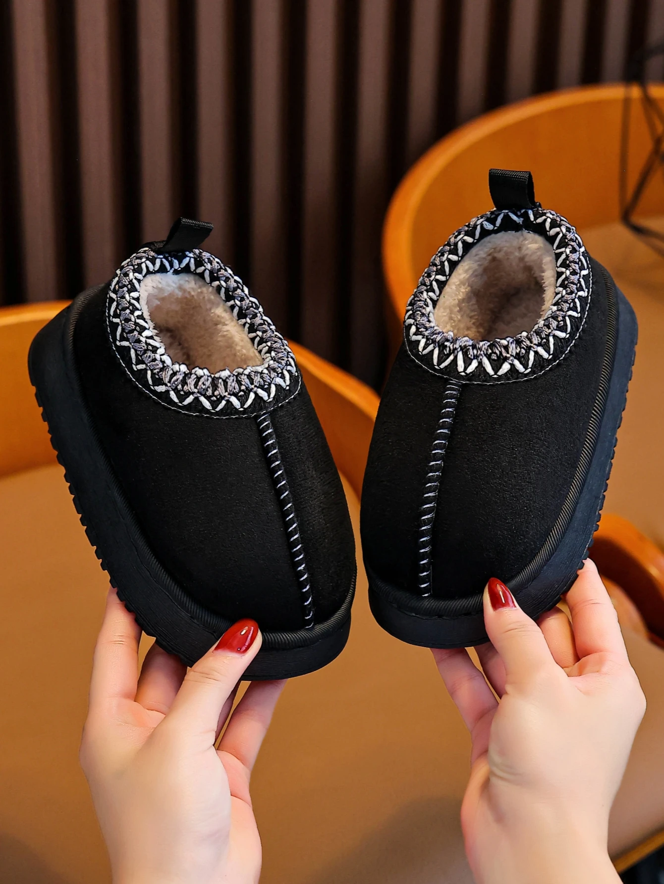 Children's Slippers Autumn Winter with Back Cover Home Use Cozy Kids Footwear for Indoor Comfort