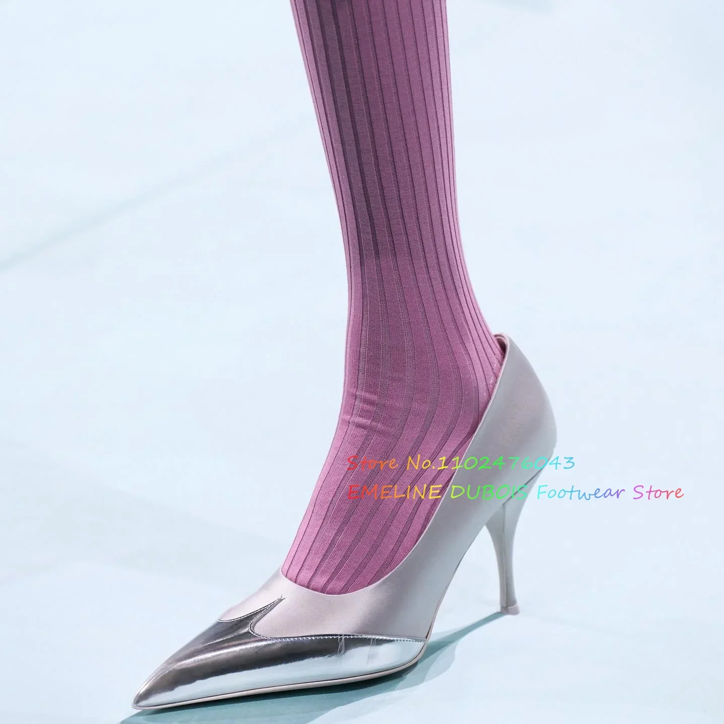 

Match Color Pointy High Heels Women's Single Shoes Sexy Stiletto Heel Shallow Luxurious Designer Runway Trendy Slip On Pumps