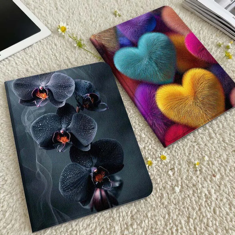 

Black Orchid Dew Drops Tablet Case For Xiaomi Redmi Mini Pad SE K 2 4 5 6 7 8 2023 2025 11 8.8 11.2 10.1 Pro Gift